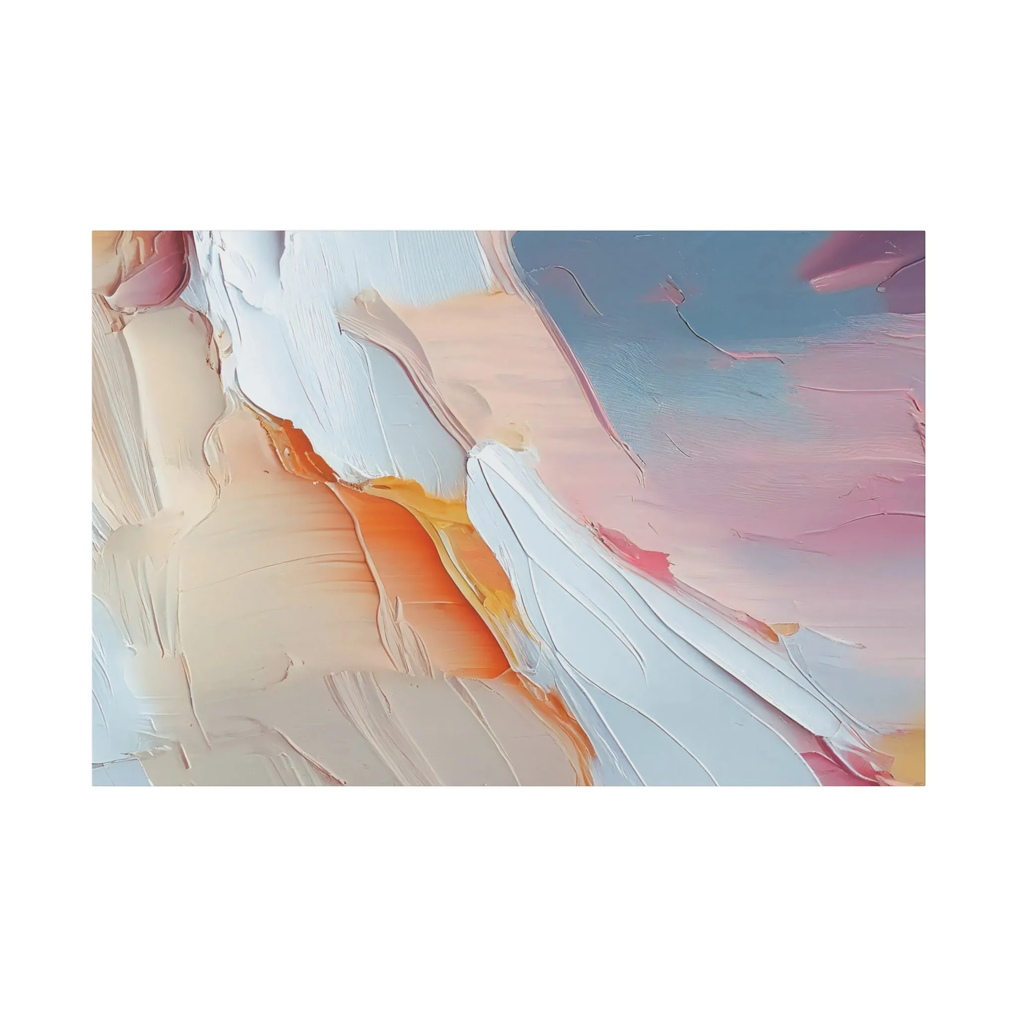 Abstract Canvas Wall Art | Sky Blue, Pink Beige Wall Artwork