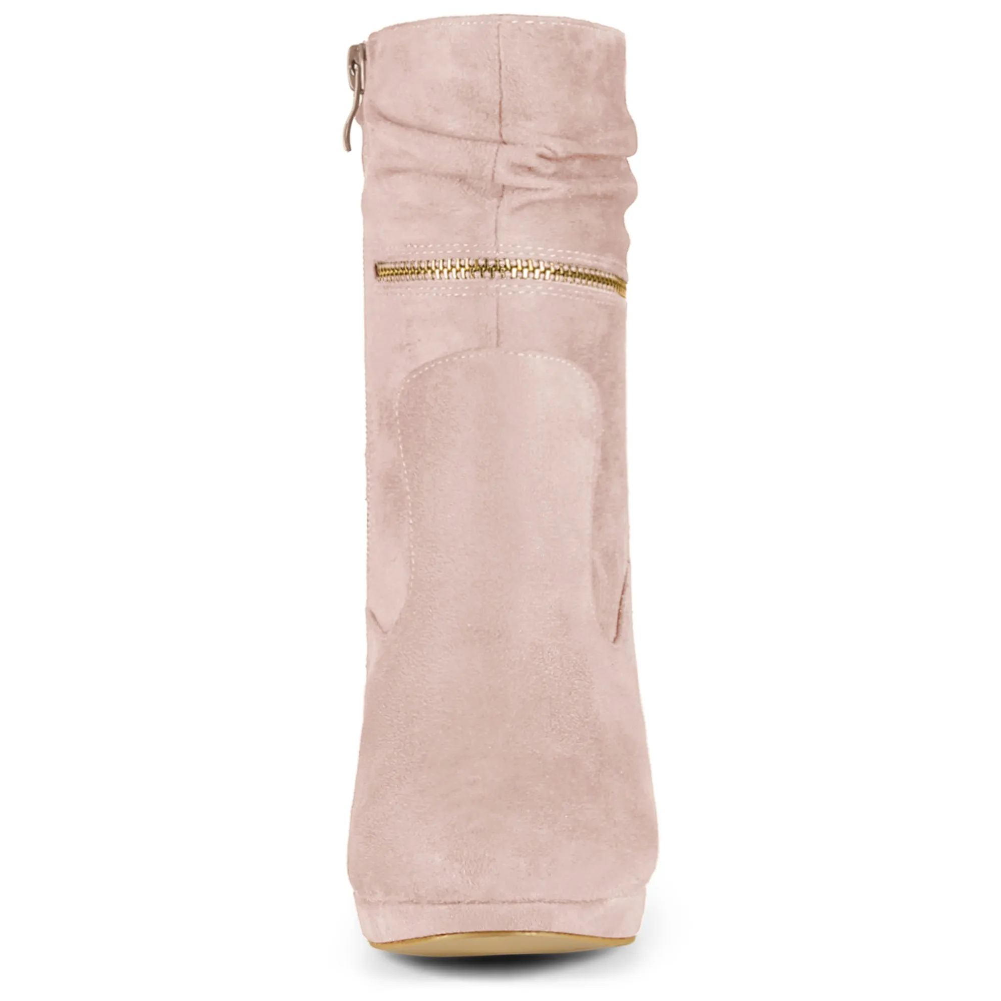 Ankle Zip Platform High Heel Mid Calf Boots