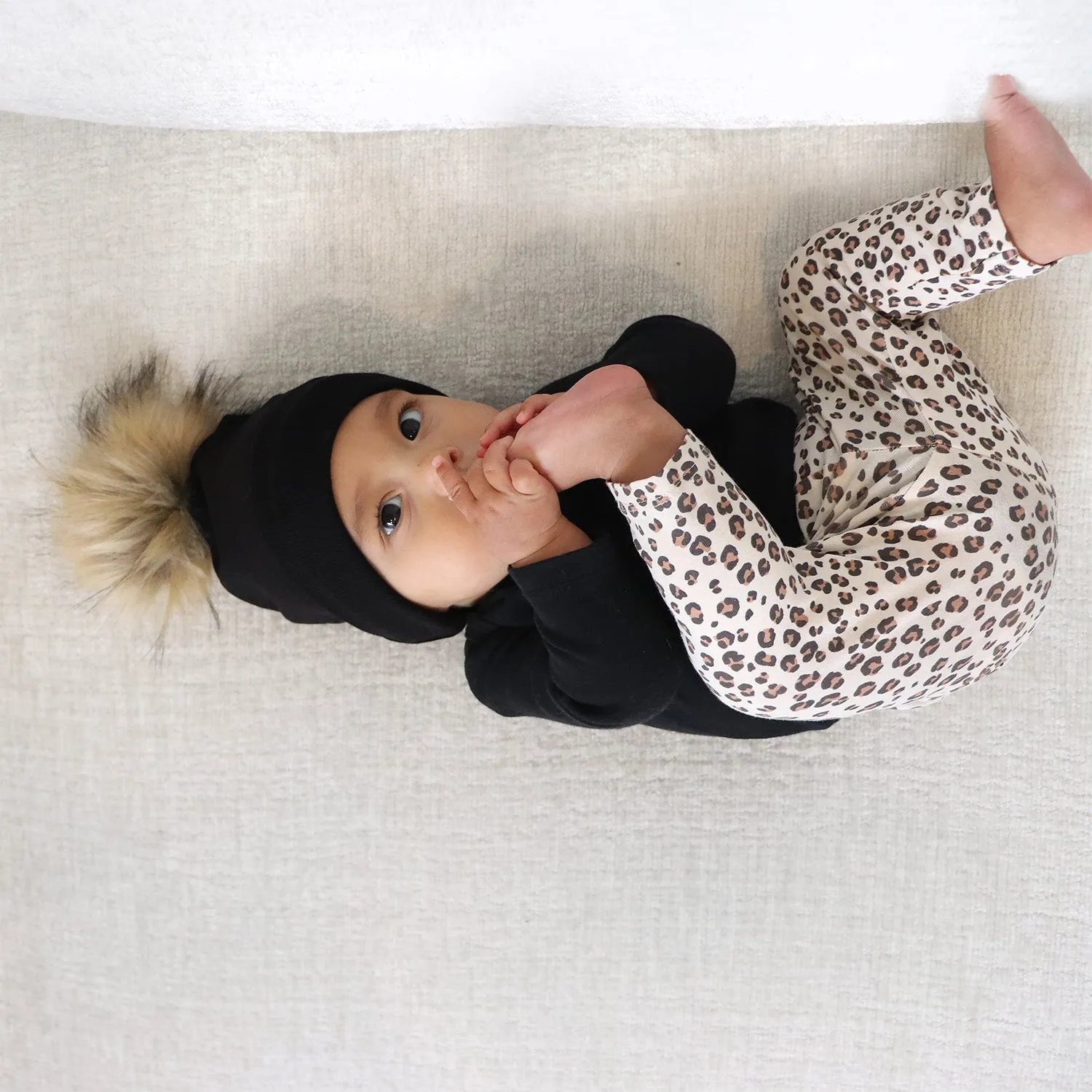 Baby Lightweight Fleece-Lined Winter Pom Pom Hat
