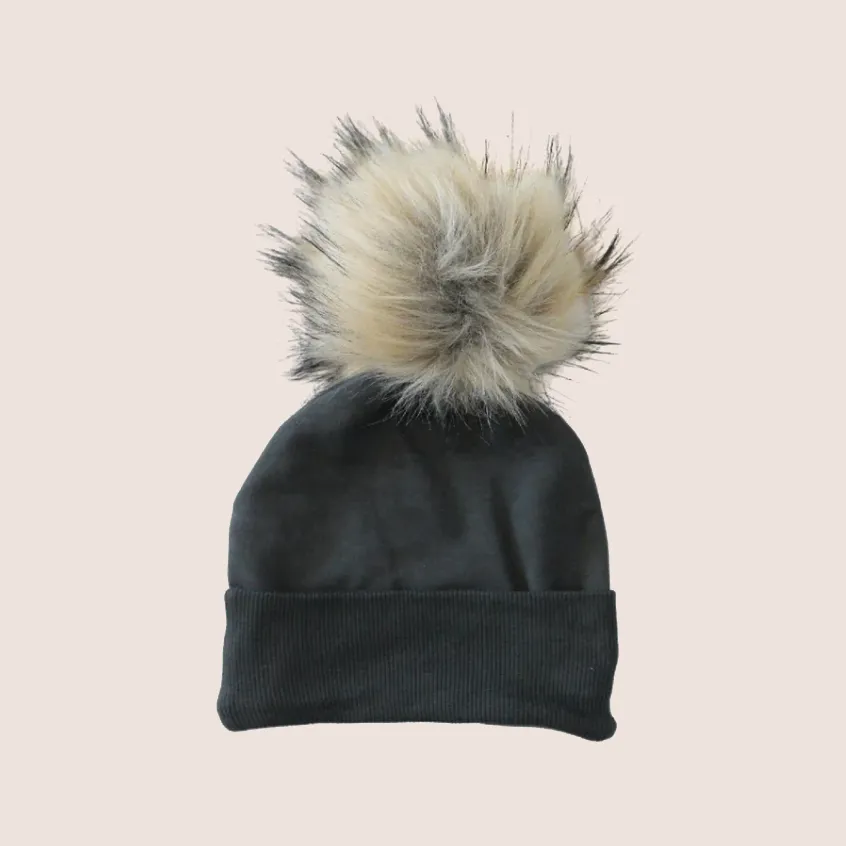 Baby Lightweight Fleece-Lined Winter Pom Pom Hat