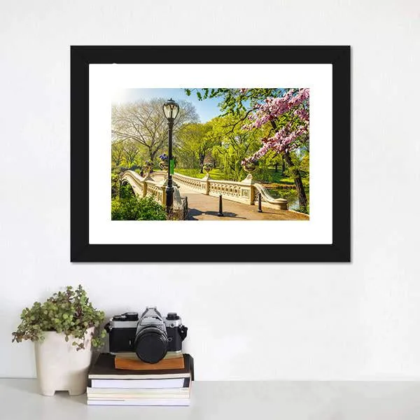 Bow Bridge In Central Park Canvas Wall Art
