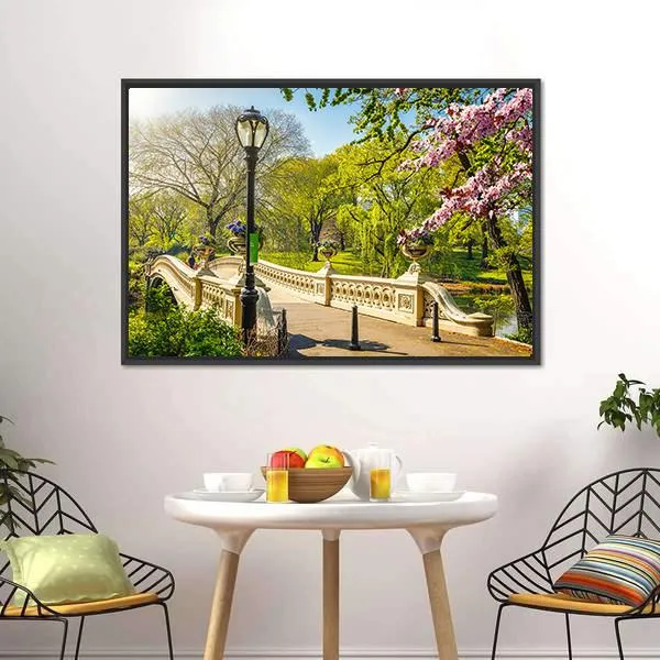 Bow Bridge In Central Park Canvas Wall Art