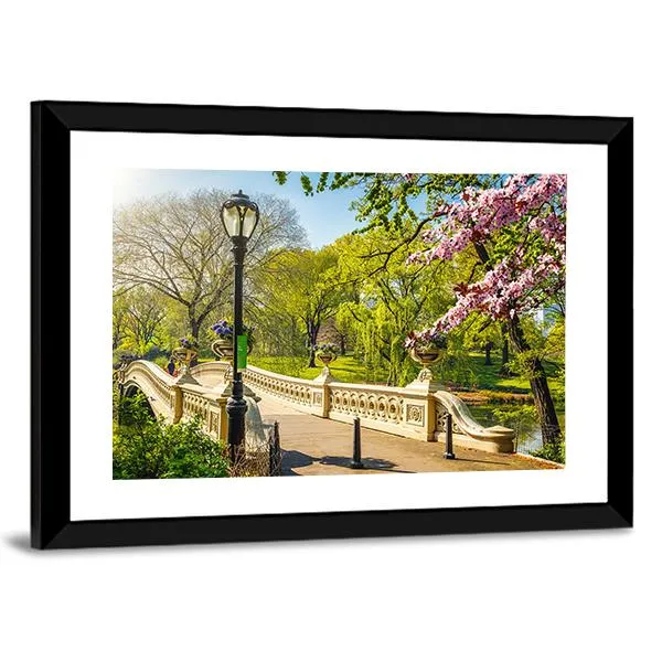 Bow Bridge In Central Park Canvas Wall Art
