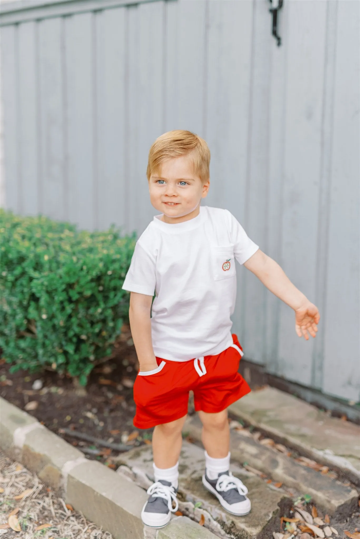 Boys gala apples pima pocket tee