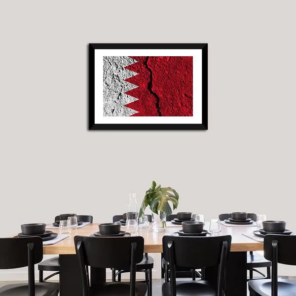 Cracked Bahrain Flag Canvas Wall Art
