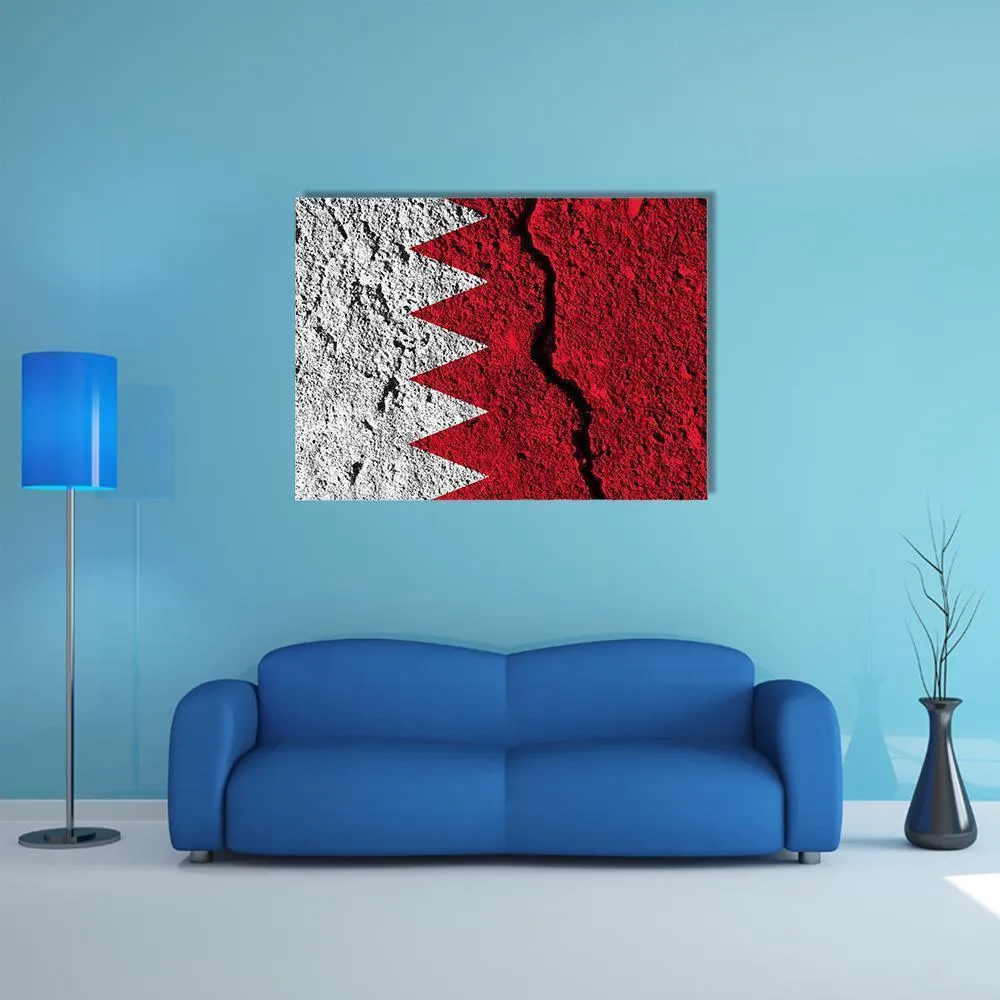 Cracked Bahrain Flag Canvas Wall Art