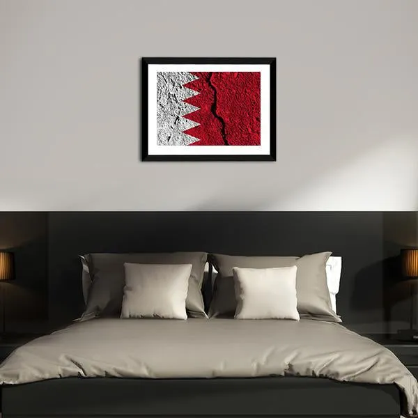 Cracked Bahrain Flag Canvas Wall Art