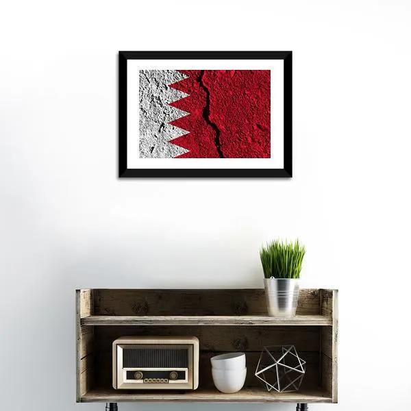 Cracked Bahrain Flag Canvas Wall Art