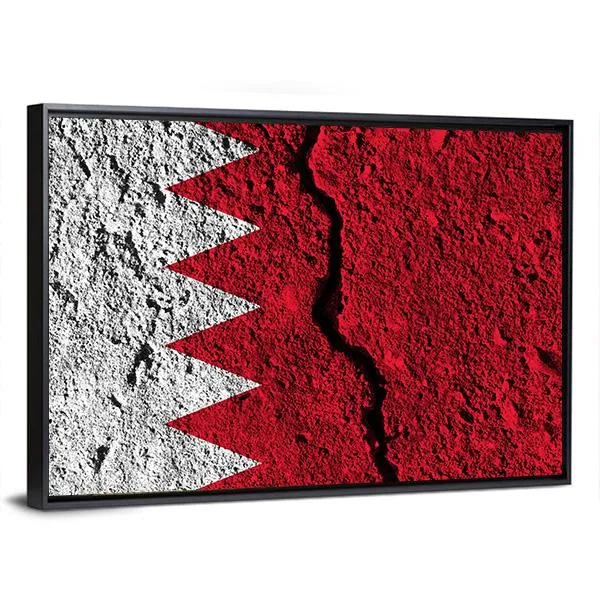 Cracked Bahrain Flag Canvas Wall Art