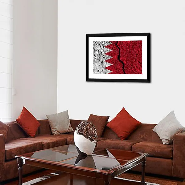 Cracked Bahrain Flag Canvas Wall Art