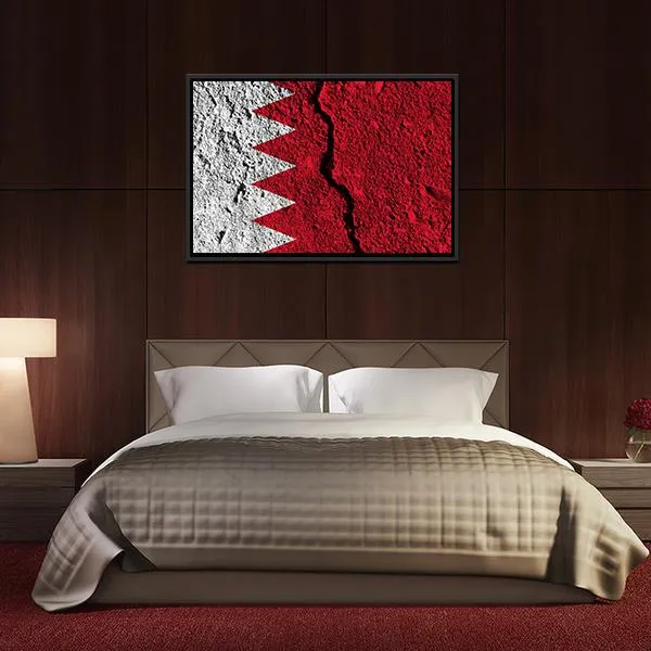 Cracked Bahrain Flag Canvas Wall Art