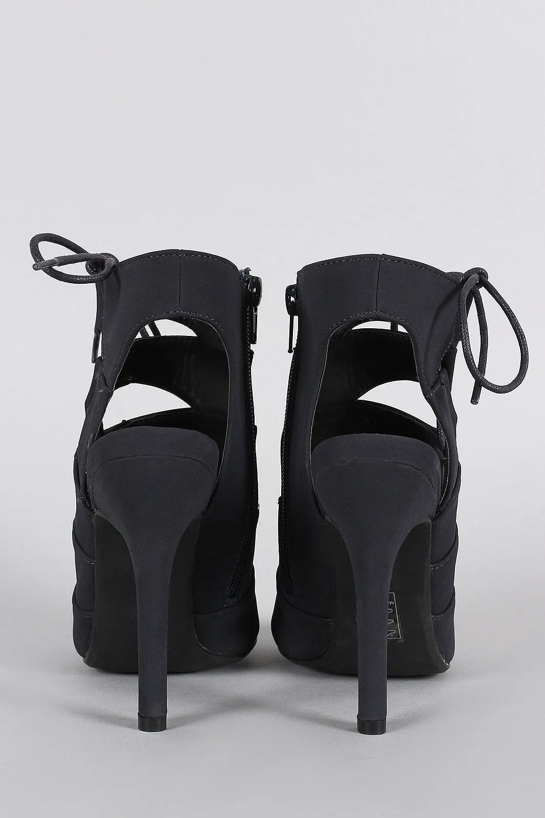 Cutout Corset Lace Up Open Toe Heel