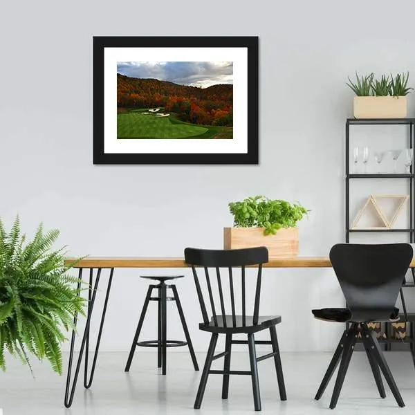 Golf Course In Mountains Canvas Wall Art
