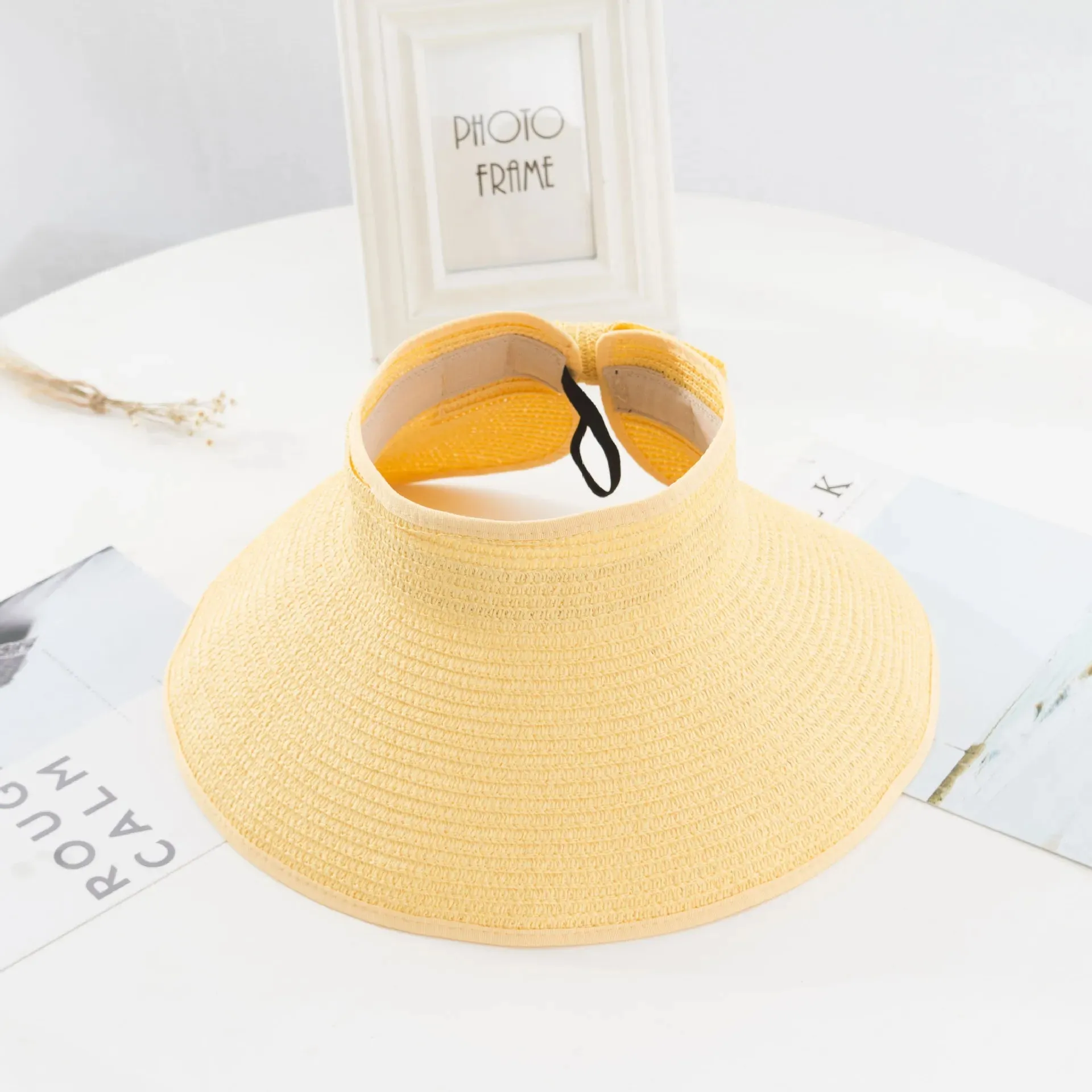 LaMaxPa New Women Summer Visors Hat Foldable Sun Hat Wide Large Brim Beach Hats Straw Hat chapeau femme Beach UV Protection Cap