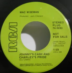 Mac Wiseman - Johnny's Cash And Charley's Pride / Mama, Put My Little Shoes Away (7", Single, Promo) (VG)
