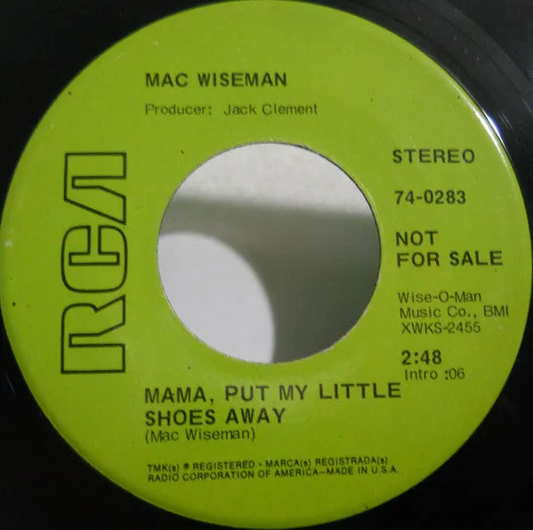 Mac Wiseman - Johnny's Cash And Charley's Pride / Mama, Put My Little Shoes Away (7", Single, Promo) (VG)
