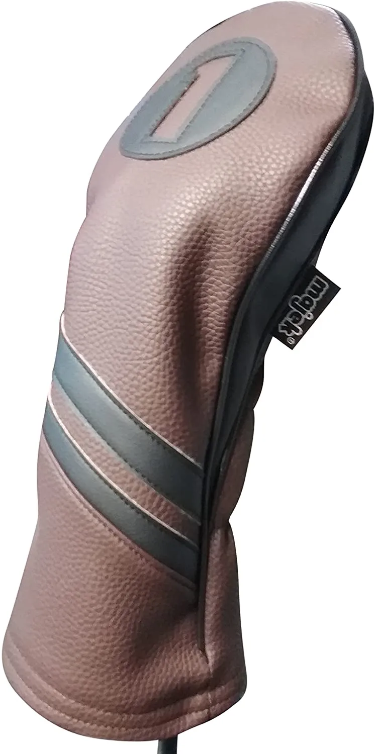 Majek Retro Golf Headcover Brown and Black Vintage Leather Style #1 Driver