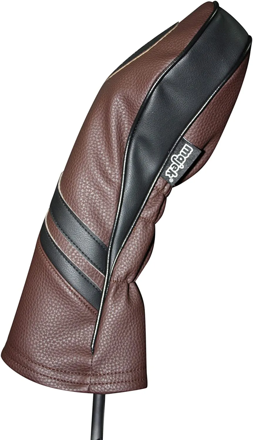 Majek Retro Golf Headcover Brown and Black Vintage Leather Style #1 Driver