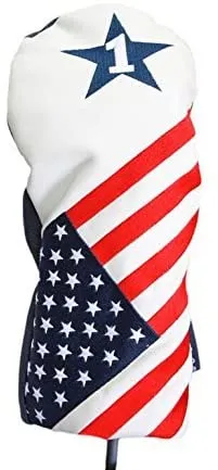 Majek Retro Golf Headcovers USA Vintage Leather Style
