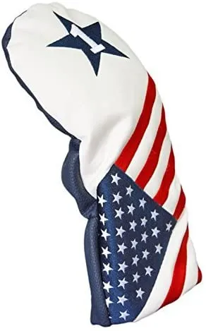 Majek Retro Golf Headcovers USA Vintage Leather Style