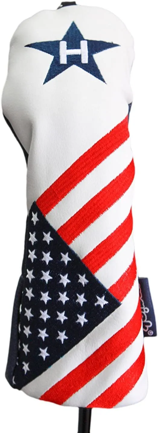Majek Retro Golf Headcovers USA Vintage Leather Style