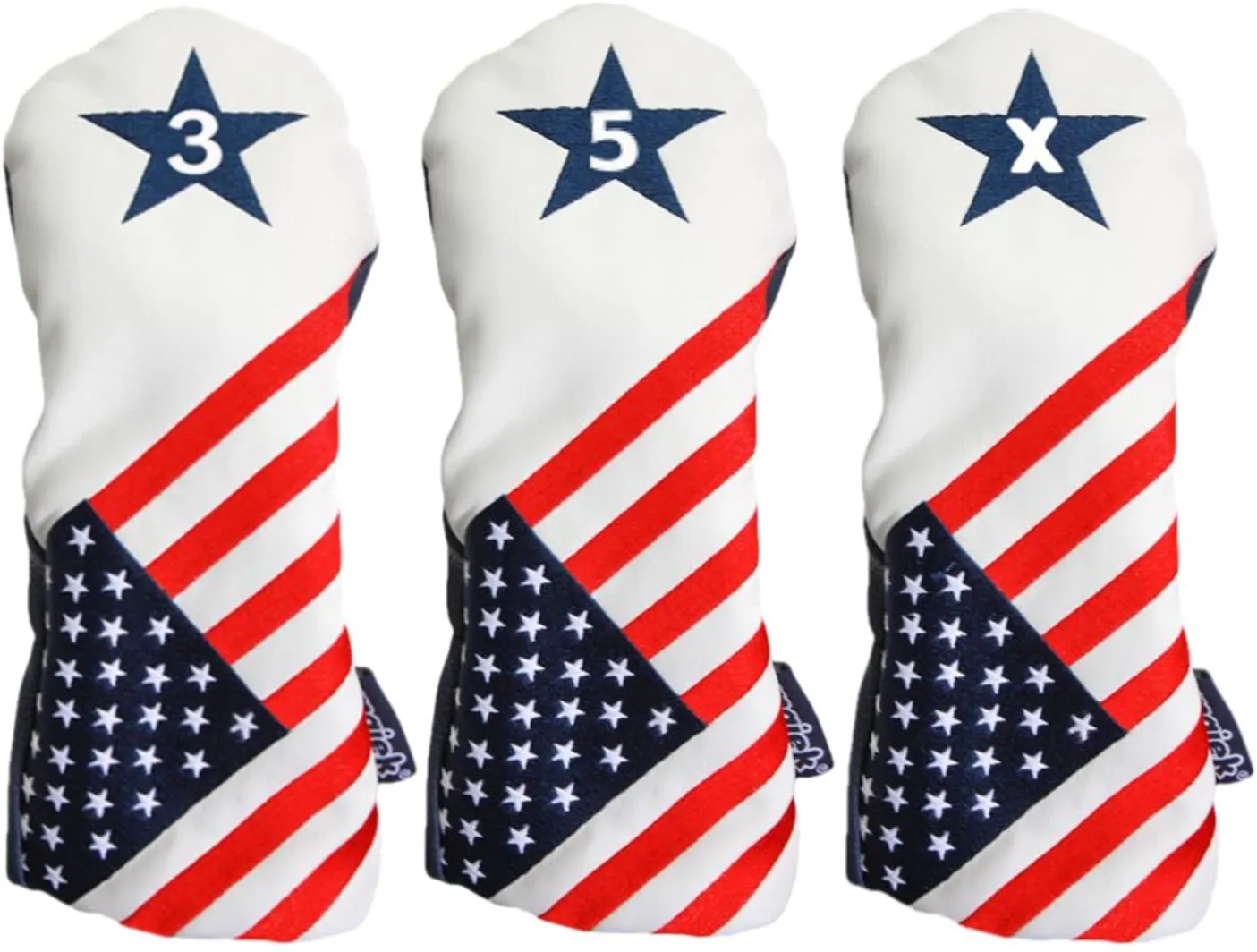 Majek Retro Golf Headcovers USA Vintage Leather Style