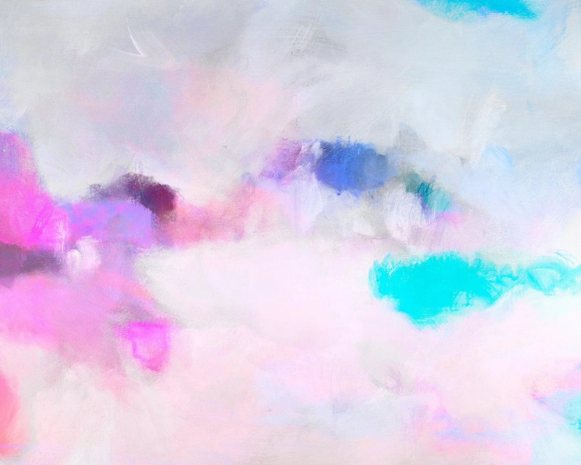 Pink clouds wall art extra large abstract print, Blush Canvas Print, White Home Decor, Vibrant and colorful abstract painting