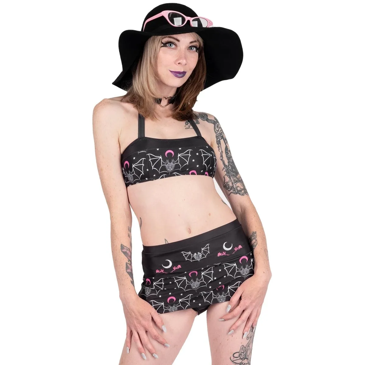 Two Headed Bat Retro Skirted Bikini
