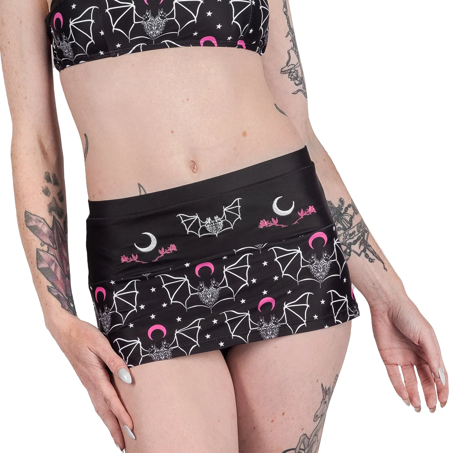 Two Headed Bat Retro Skirted Bikini