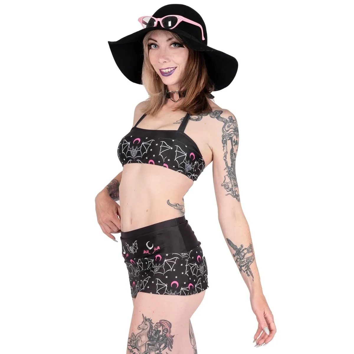 Two Headed Bat Retro Skirted Bikini